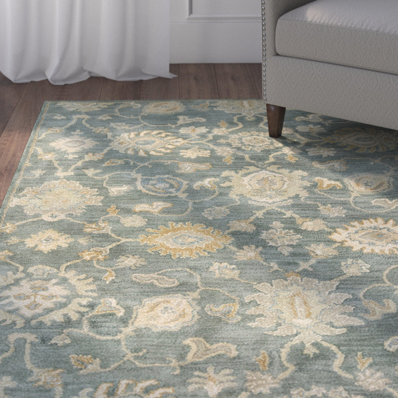 Charlton Home Allentown HandTufted Mineral Blue Area Rug & Reviews
